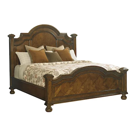 Queen Roxbury Panel Bed with Quartered Cherry Veneers